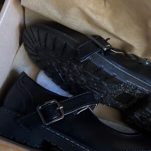 Black Buckle Mary Jane Shoes